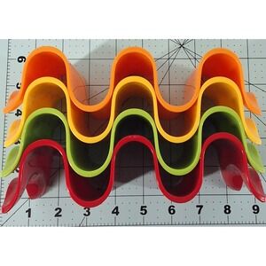 Set of 4 Colorful Plastic Taco Holders | Red Orange Yellow Green